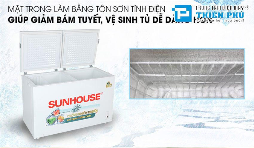 Tủ Đông Sunhouse 2 Ngăn 2 Cánh 255 Lít SHR-F2362W2