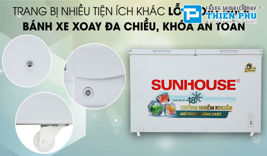 Tủ Đông Sunhouse 2 Ngăn 2 Cánh 255 Lít SHR-F2362W2