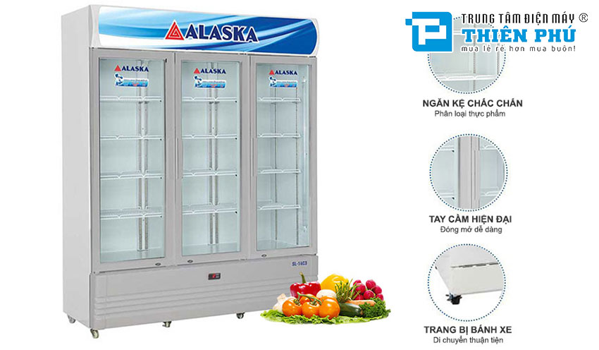 Tủ Mát Alaska 3 cánh 1400 Lít SL-14C3 Dàn Đồng