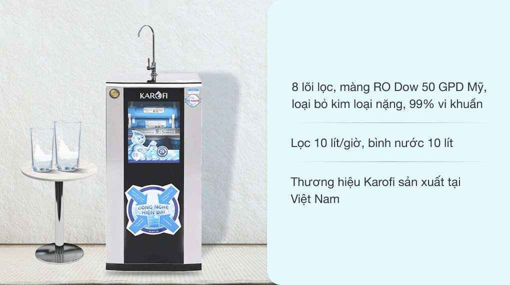 Muốn dùng nước sạch hãy chọn máy lọc nước RO Karofi KSI80-A 8 lõi
