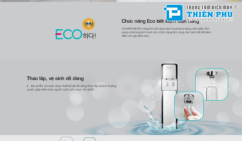 Máy Lọc Nước Nóng Lạnh Korihome WPK-938 8 Lõi