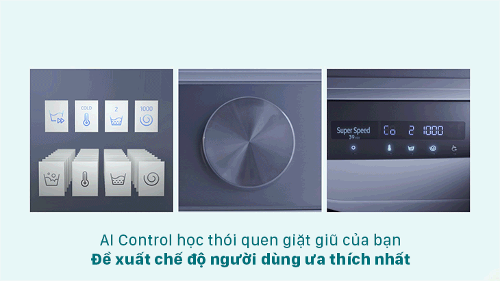 Tìm hiểu bảng điều khiển thông minh AI Control trên máy giặt Samsung model 2021