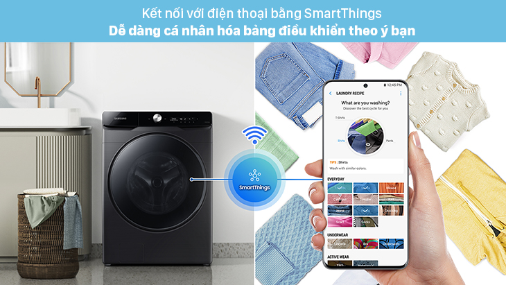 Tìm hiểu bảng điều khiển thông minh AI Control trên máy giặt Samsung model 2021