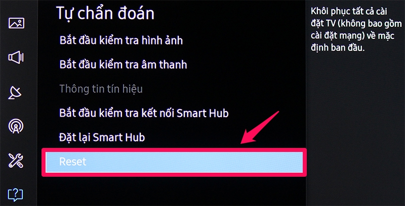 Hướng dẫn khôi phục cài đặt gốc (Reset) Smarthub Smart tivi Samsung