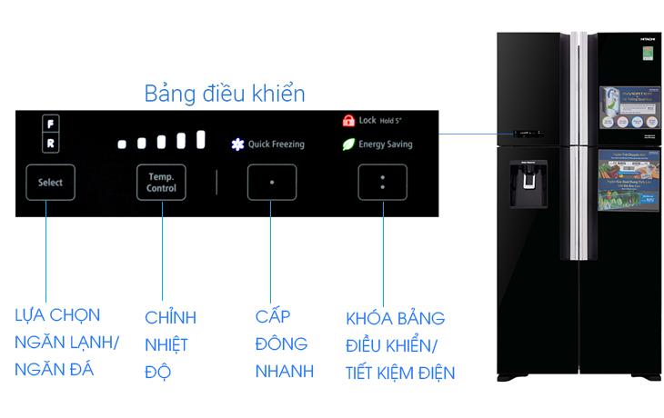 Cách sử dụng bảng điều khiển tủ lạnh Hitachi Inverter 540 lít R-FW690PGV7