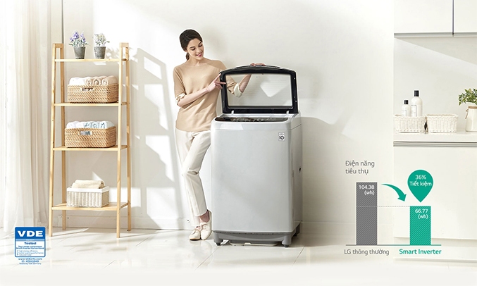 Tìm hiểu chiếc máy giặt LG Inverter T2350VS2W 10.5 Kg
