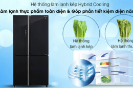 Khám phá tủ lạnh Sharp 4 cánh mặt gương giá rẻ model SJ-FXP600VG-BK