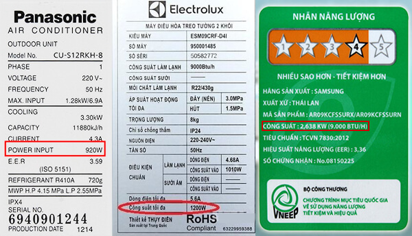 Công Suất Tiêu Thụ Điện Của Điều Hòa 12000BTU