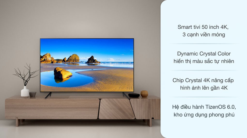 Smart Tivi Samsung 50 Inch 4K UHD UA50AU7200KXXV