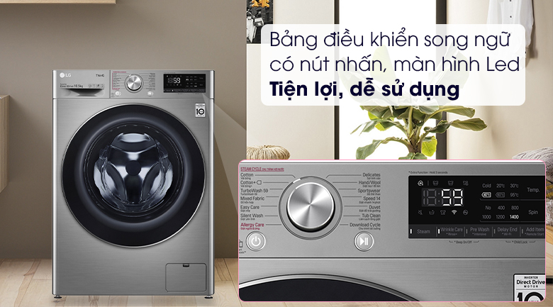 máy giặt LG Inverter FV1450S3V 10.5Kg cho gia đình?