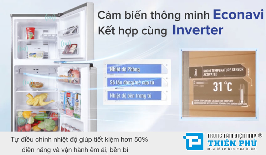 Tủ Lạnh Panasonic Inverter 170 Lít NR-BA190PPVN 2 Cánh