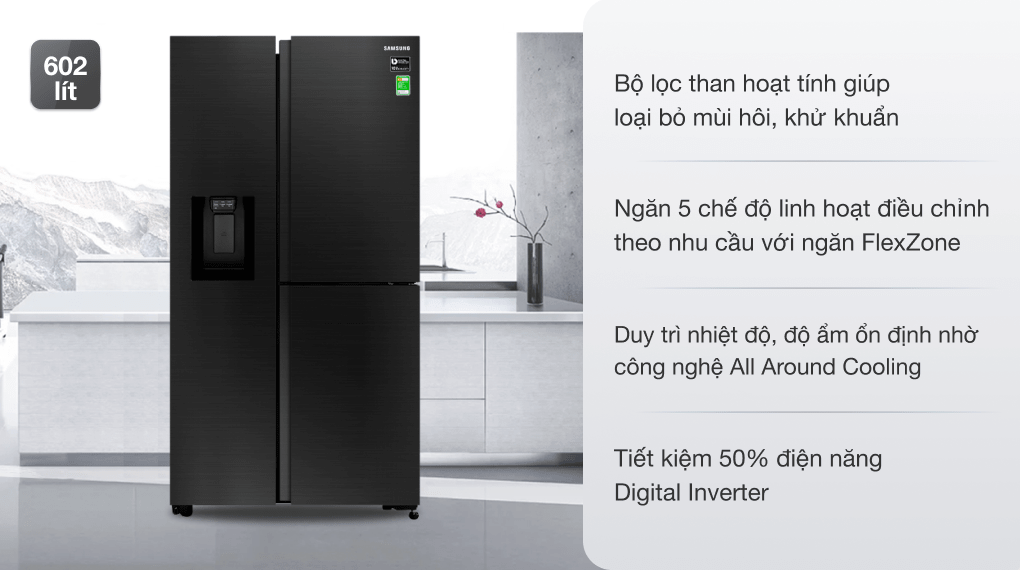 Tủ Lạnh Samsung Inverter RS65R5691B4/SV 650 Lít cùng những công nghệ tiên tiến.