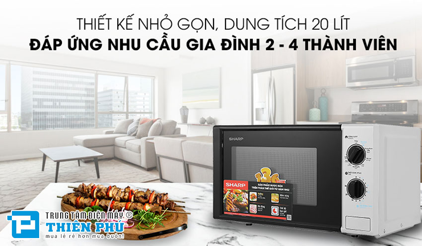 Lò Vi Sóng Sharp Có Nướng R-G225VN-BK 20 Lít