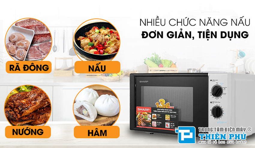 Lò Vi Sóng Sharp Có Nướng R-G225VN-BK 20 Lít