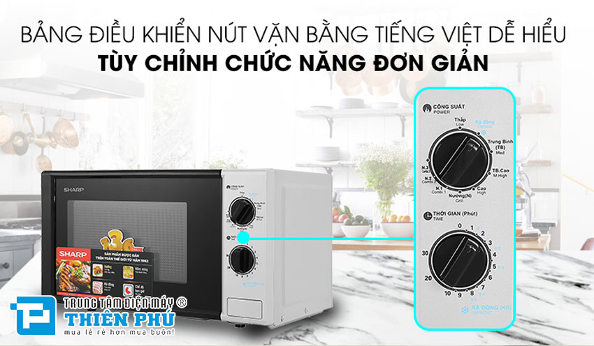 Lò Vi Sóng Sharp Có Nướng R-G225VN-BK 20 Lít