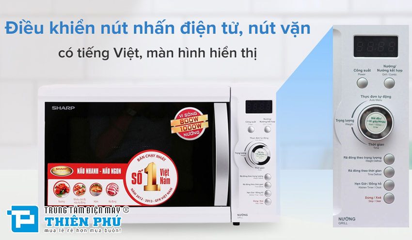 Lò Vi Sóng Điện Tử Sharp R-G371VN-W 23 Lít