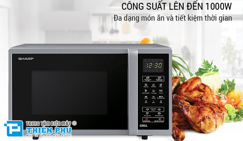 Lò Vi Sóng Điện Tử Sharp R-G372VN-S 23 Lít