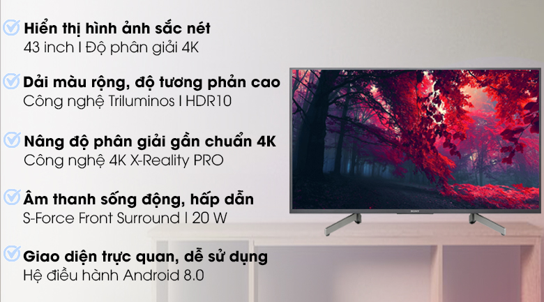 Chọn Tivi Sony 4K hệ điều hành Linux OS hay Android dòng 43 inch