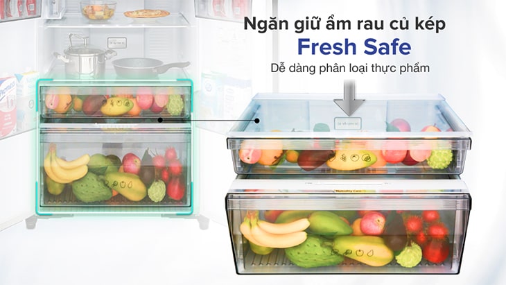 Tính năng của ngăn rau quả Fresh Safe trên tủ lạnh Panasonic