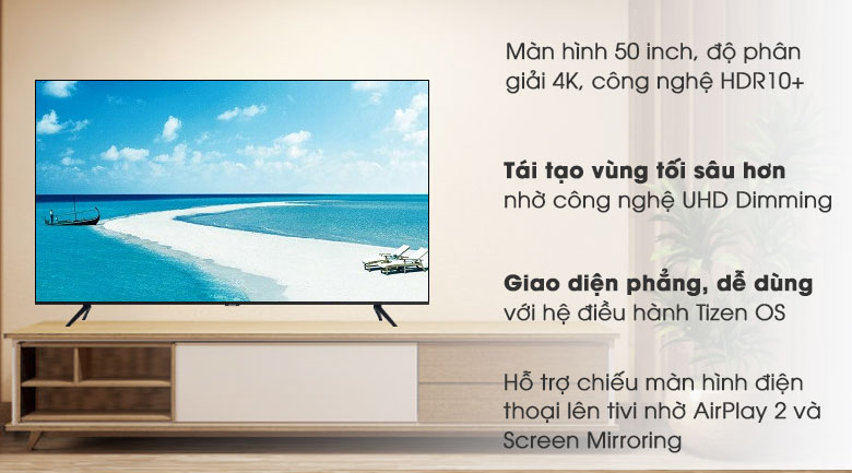 Trải nghiệm giải trí cực đinh cùng với Smart Tivi Samsung 50 Inch 4K UHD UA50AU8100KXXV