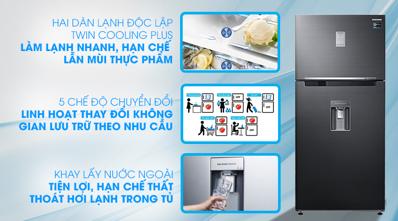 Tìm hiểu tủ lạnh Samsung Inverter 2 Cánh RT50K6631BS/SV 499 Lít