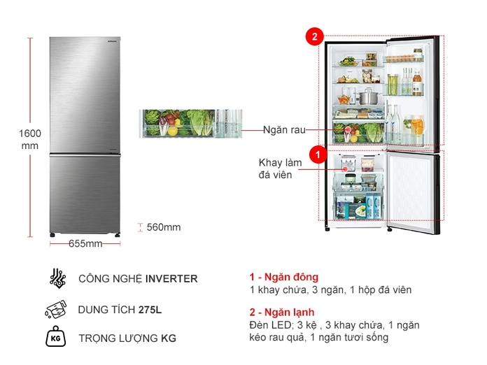 Khám phá 3 tủ lạnh Hitachi ngăn đá dưới giá rẻ hiện nay