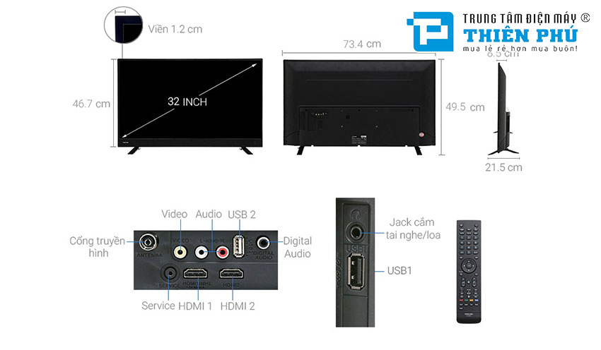 Tivi Toshiba 40 Inch 40L3750VN Led HD