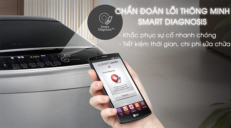 Máy giặt LG lồng đứng trang bị công nghệ Inverter và Smart Diagnosis