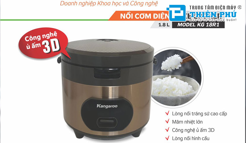 Nồi Cơm Điện Kangaroo KG18R1 1.8 Lít