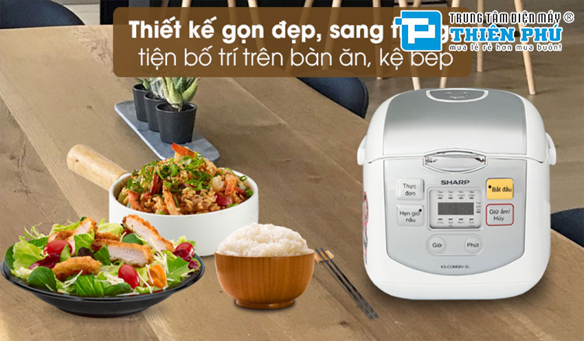 Nồi Cơm Điện Sharp KS-COM08V-SL 0.72 Lít