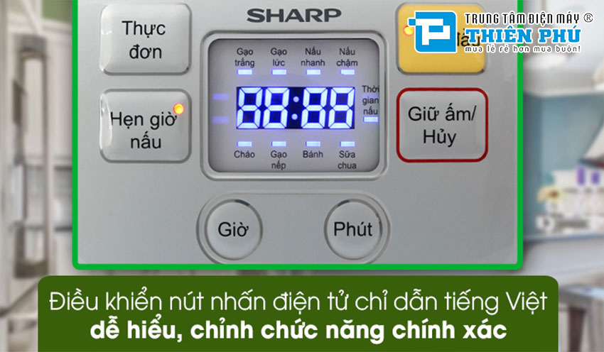 Nồi Cơm Điện Sharp KS-COM08V-SL 0.72 Lít