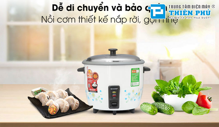 Nồi Cơm Điện Nắp Rời Sharp KSH-218SNV-SF