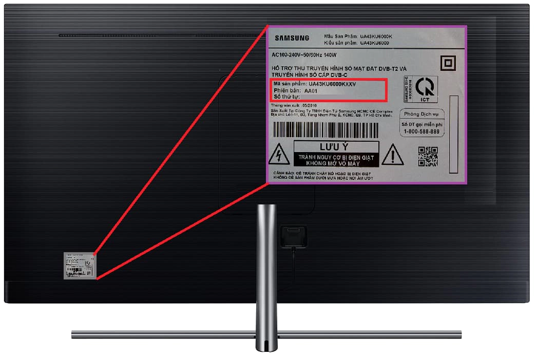 Hướng dẫn kiểm tra model smart tivi Samsung 2019