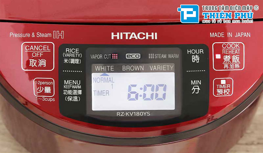 Khám phá những ưu - nhược điểm của nồi cơm điện cao tần Hitachi RZ-KV180YS 1.8 Lít