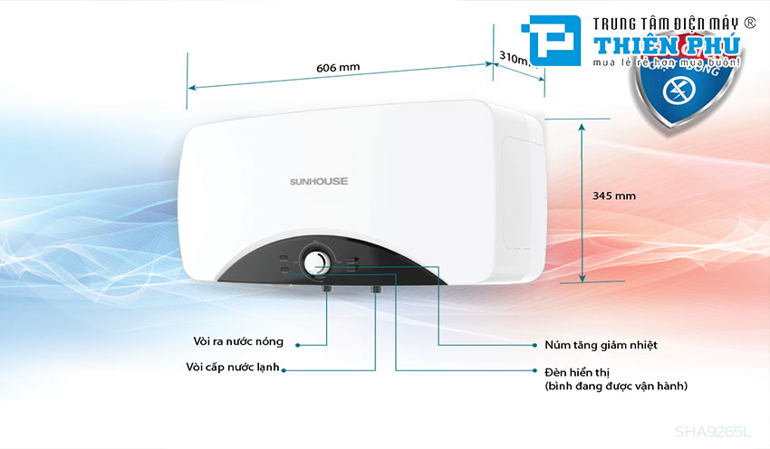 Bình Nóng Lạnh Sunhouse 20 Lít SHA9265L