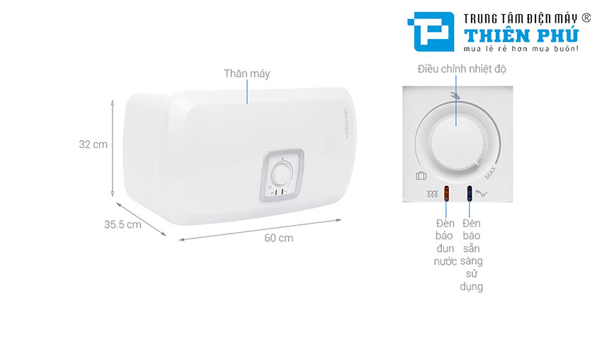 Bình Nóng Lạnh Atlantic 20 Lít SWH 20H M