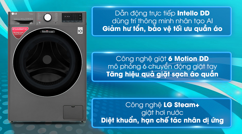 Đánh giá máy giặt LG FV1450S2B 10.5Kg có tốt không? 3 lý do nên mua?