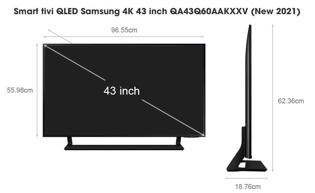 Đánh giá chi tiết về smart tivi Samsung Qled QA43Q60AAKXXV 4K 43 inch