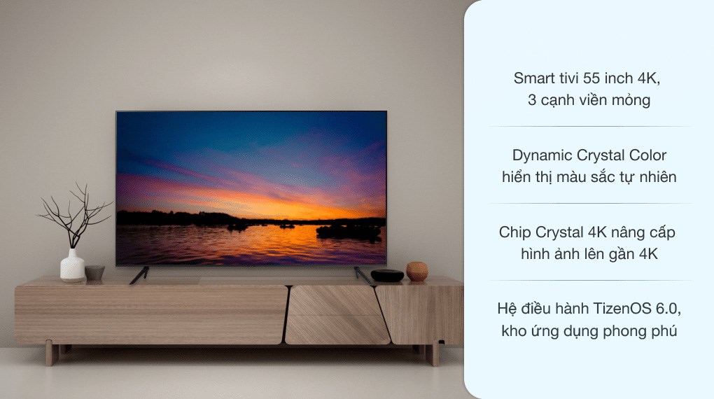 Đừng bỏ qua chiếc Smart Tivi Samsung 55 Inch 4K UHD UA55AU7200KXXV trong dịp tết này