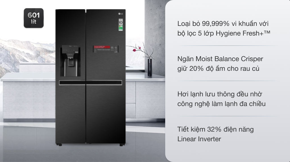 Mẫu tủ lạnh LG 4 cánh được đánh giá cao vào tháng 8/2020