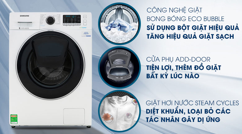 Tìm hiểu công nghệ giặt Eco Bubble trên máy giặt Samsung lồng ngang