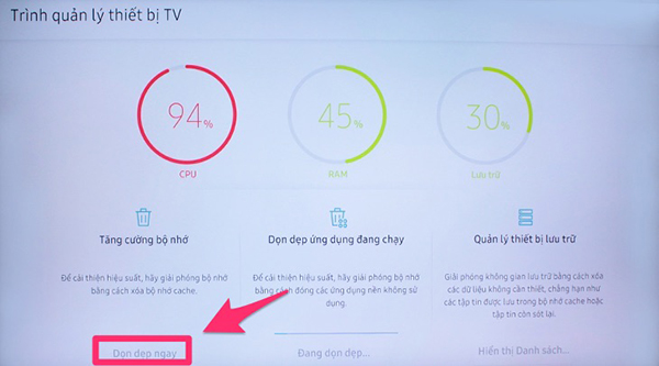 Hướng dẫn khắc phục tình trạng chạy chậm, lag trên smart tivi Samsung 2019