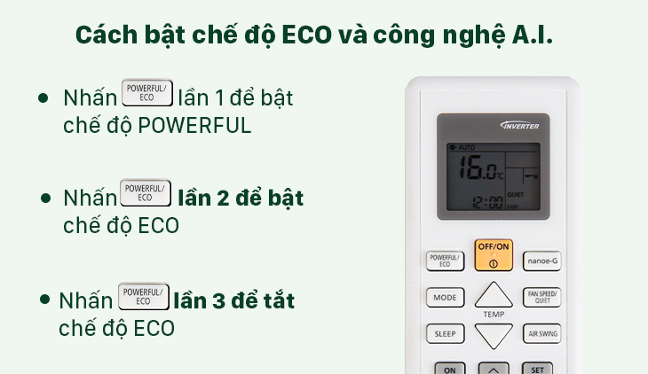 Điều hòa Panasonic tiết kiệm điện vượt trội với chế độ Eco + A.I thông minh