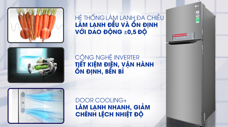 Đánh giá chiếc tủ lạnh LG inverter GN-M315PS 315 Lít