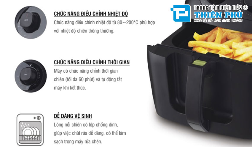 Nồi Chiên Không Dầu Lock&Lock ECF-235B 3,5L