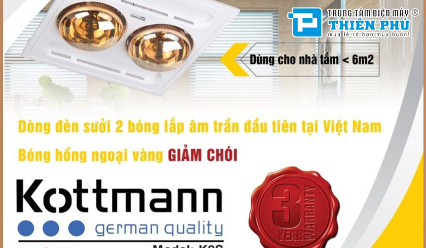 Top 3 Đèn sưởi nhà tắm Kottmann có giá thành phù hợp với gia đình bạn