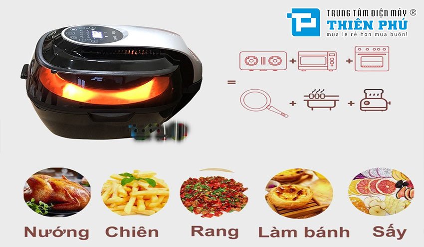 Nồi Chiên Không Dầu Điện Tử Nine Shield KB-3501 5,5 Lít