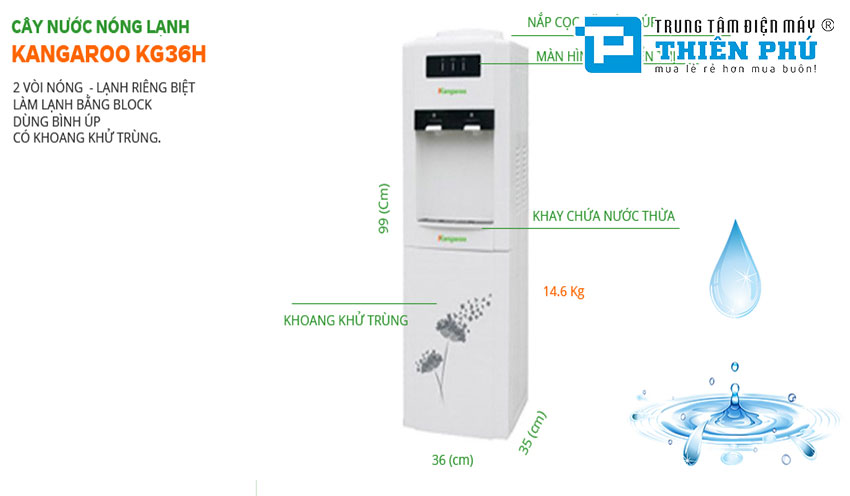 Cây Nước Nóng Lạnh Kangaroo KG36H