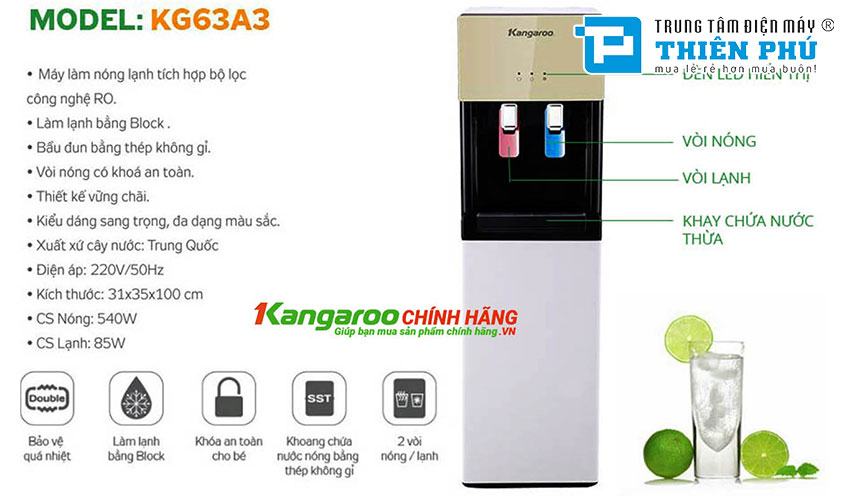 Cây Nước Nóng Lạnh Kangaroo KG63A3