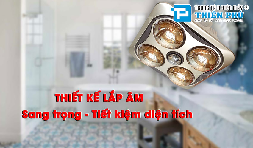 Đèn Sưởi Nhà Tắm Âm Trần Moletty M-04HR 4 Bóng